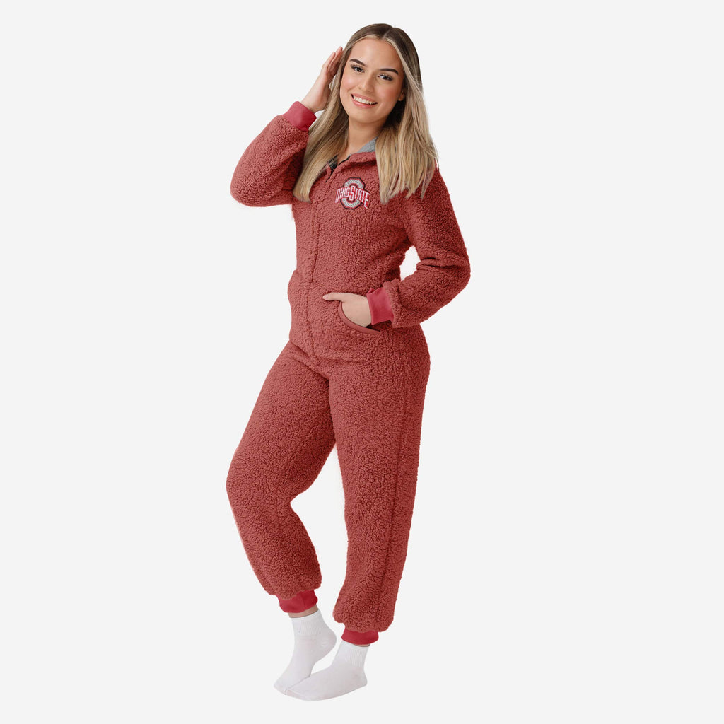 FOCO Ohio State Buckeyes Damen Sherpa Einteilige Pyjamas - S 2