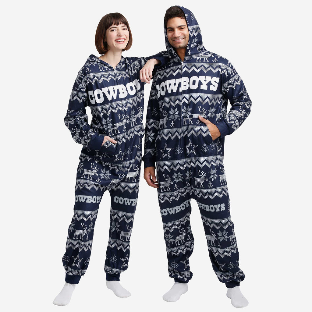 Dallas Cowboys Ugly Pattern One Piece Pajamas
