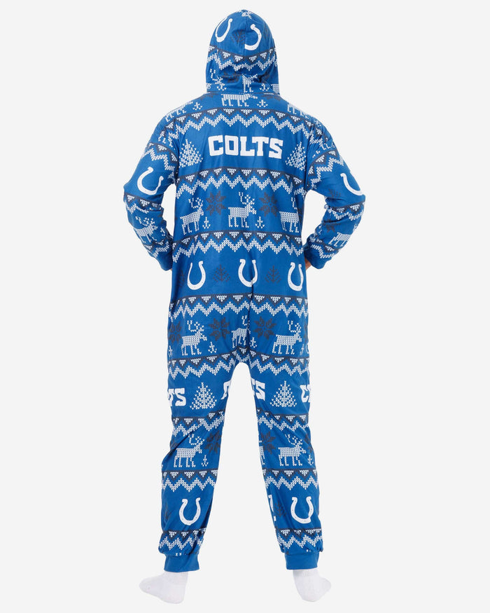 Indianapolis Colts Ugly Pattern One Piece Pajamas FOCO - FOCO.com
