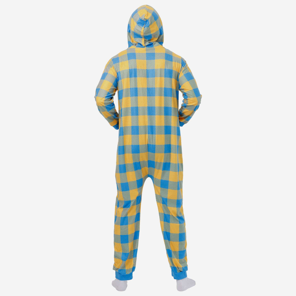 FOCO Los Angeles Chargers One Piece Pajamas Plaid M 3
