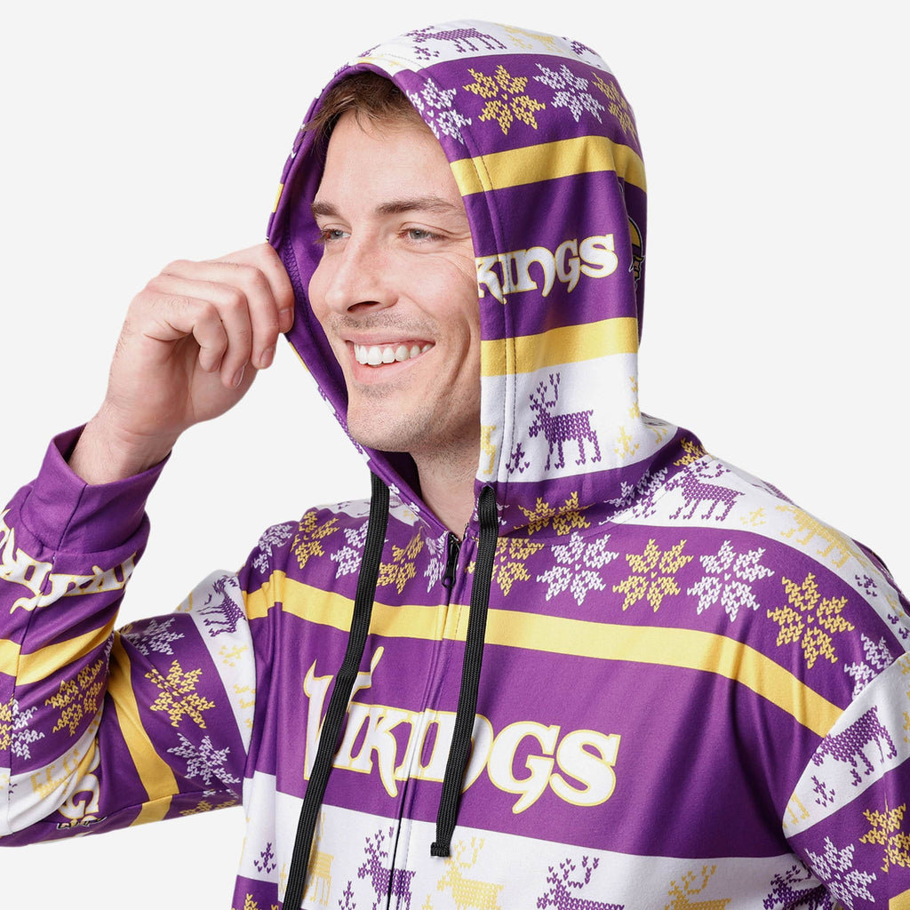 FOCO Minnesota Vikings Einteiliger Kurz-Schlafanzug Lila Herren L 4