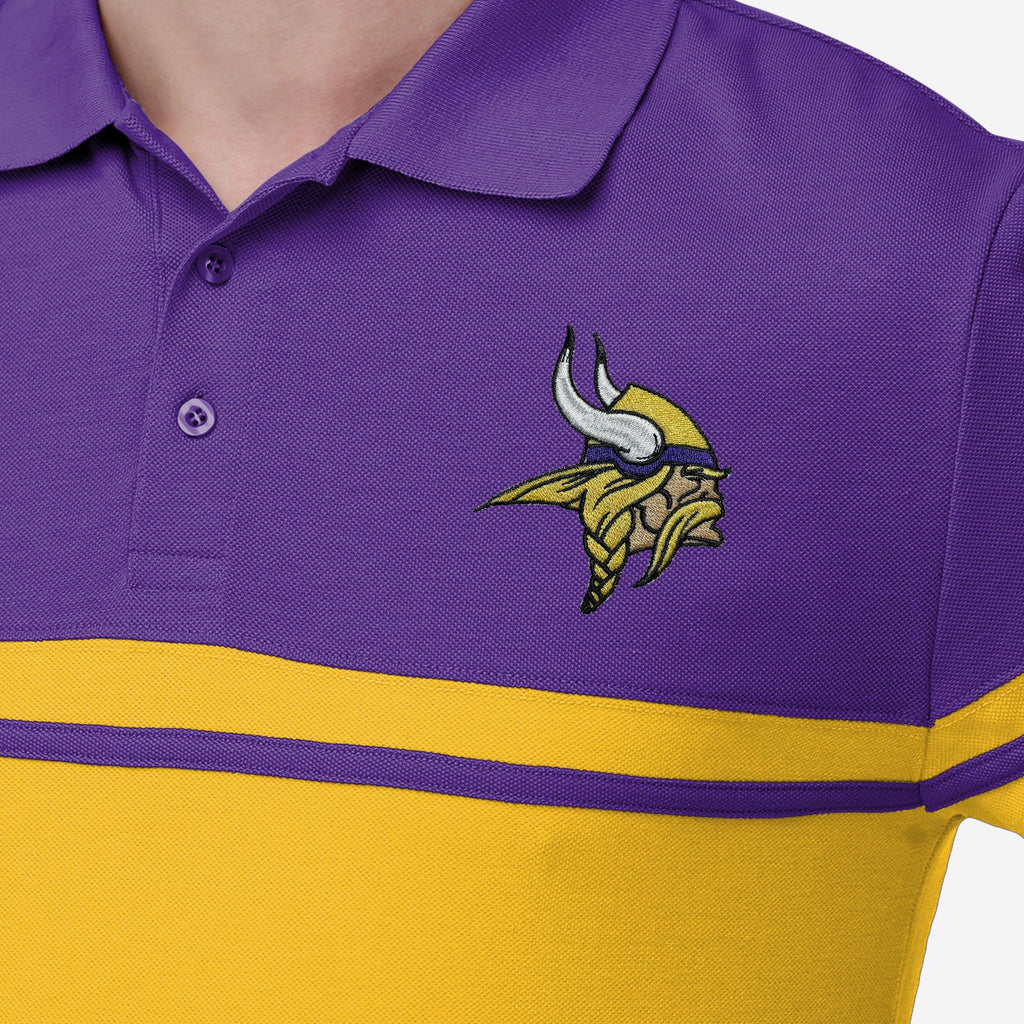 FOCO Minnesota Vikings Cotton Stripe Polo Men M 4