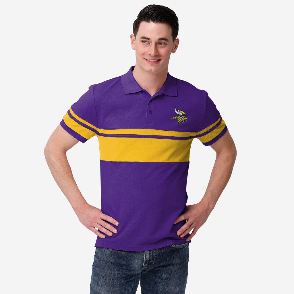 FOCO Minnesota Vikings Cotton Stripe Polo Men M 2
