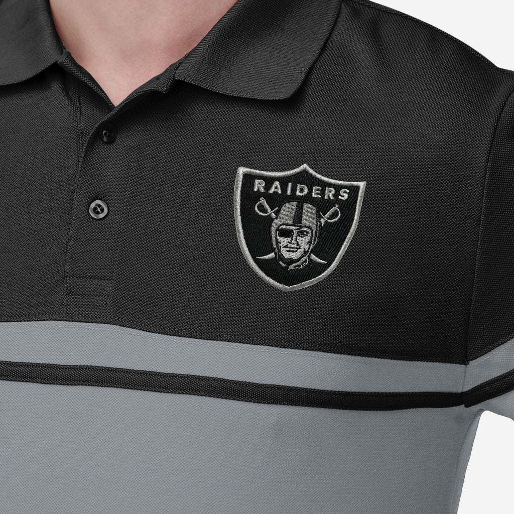 FOCO Las Vegas Raiders Cotton Stripe Polo Black S Men 4