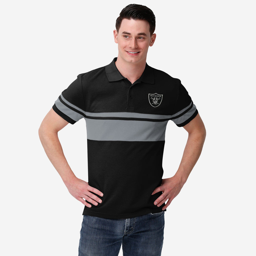 FOCO Las Vegas Raiders Cotton Stripe Polo Black S Men 2