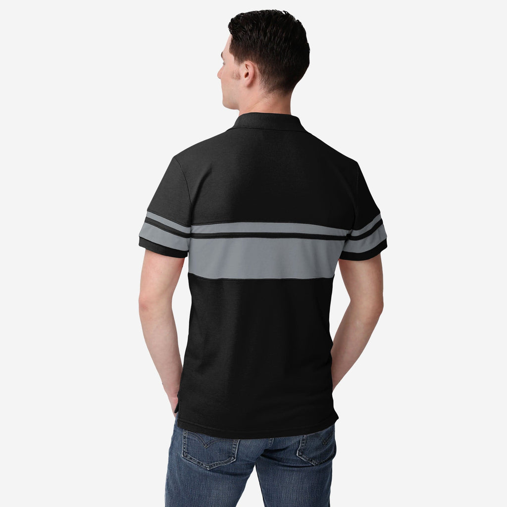 FOCO Las Vegas Raiders Cotton Stripe Polo Black S Men 3