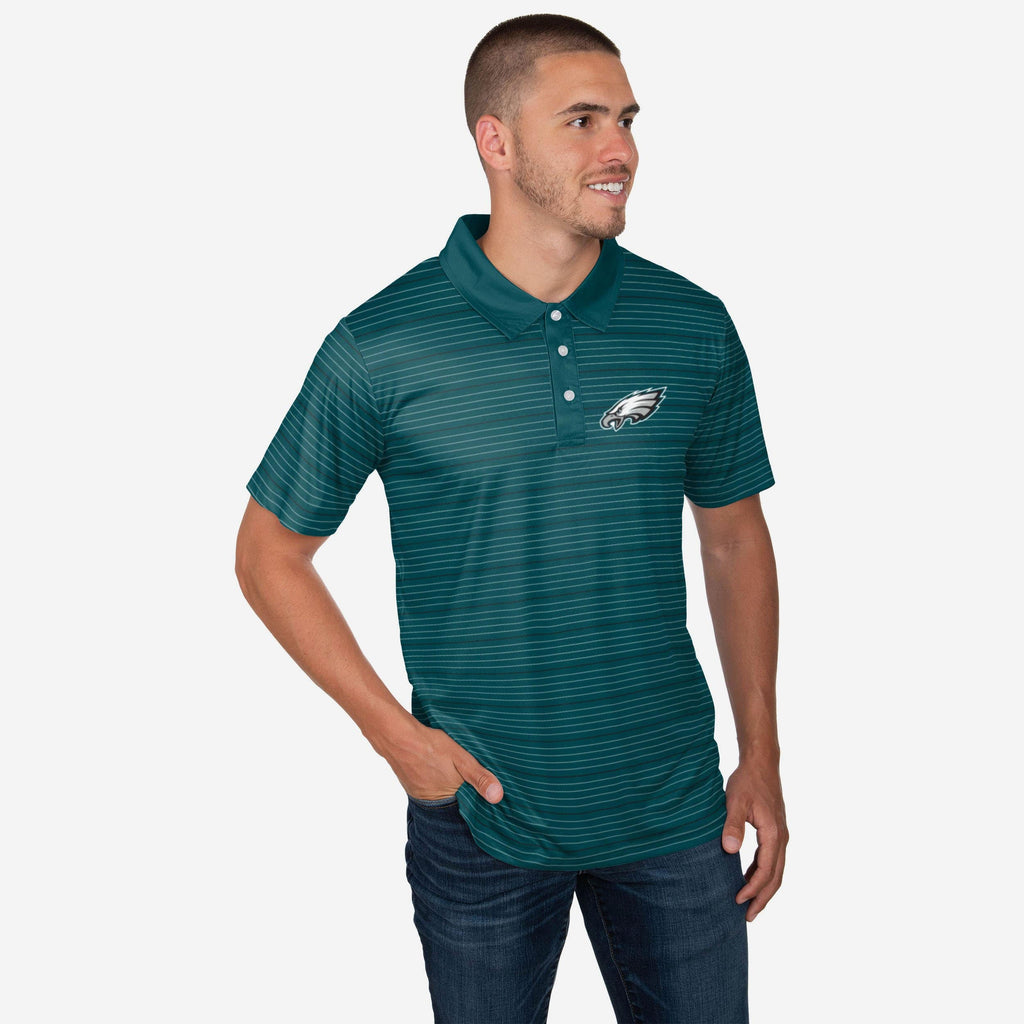 FOCO Philadelphia Eagles Striped Polyester Polo Green 2XL 2