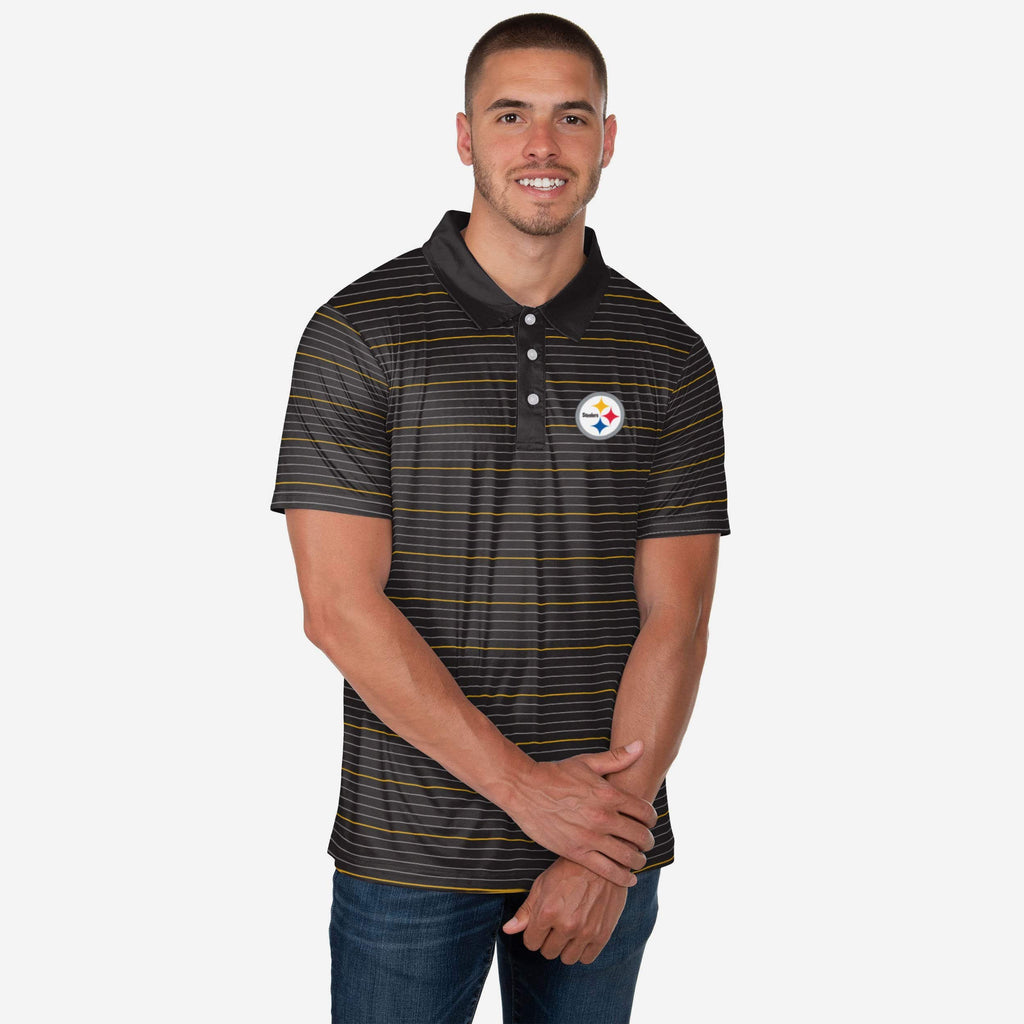 FOCO Pittsburgh Steelers Striped Polyester Polo M Men 2