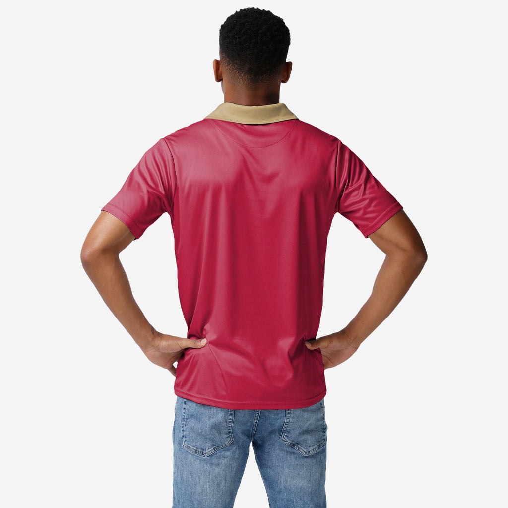 FOCO San Francisco 49ers Workday Warrior Polyester Polo Rouge M 3