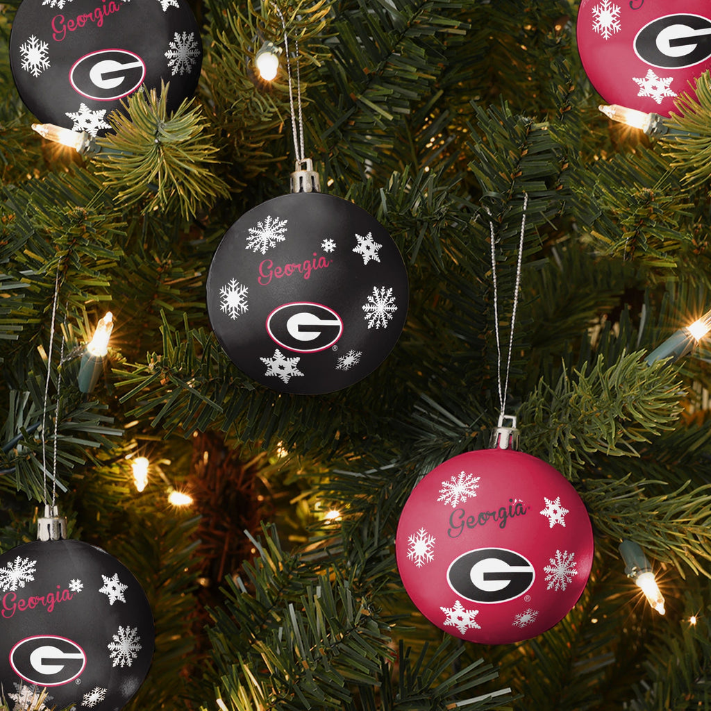 Georgia Bulldogs 5 Pack Shatterproof Ball Ornament Set - Image 3