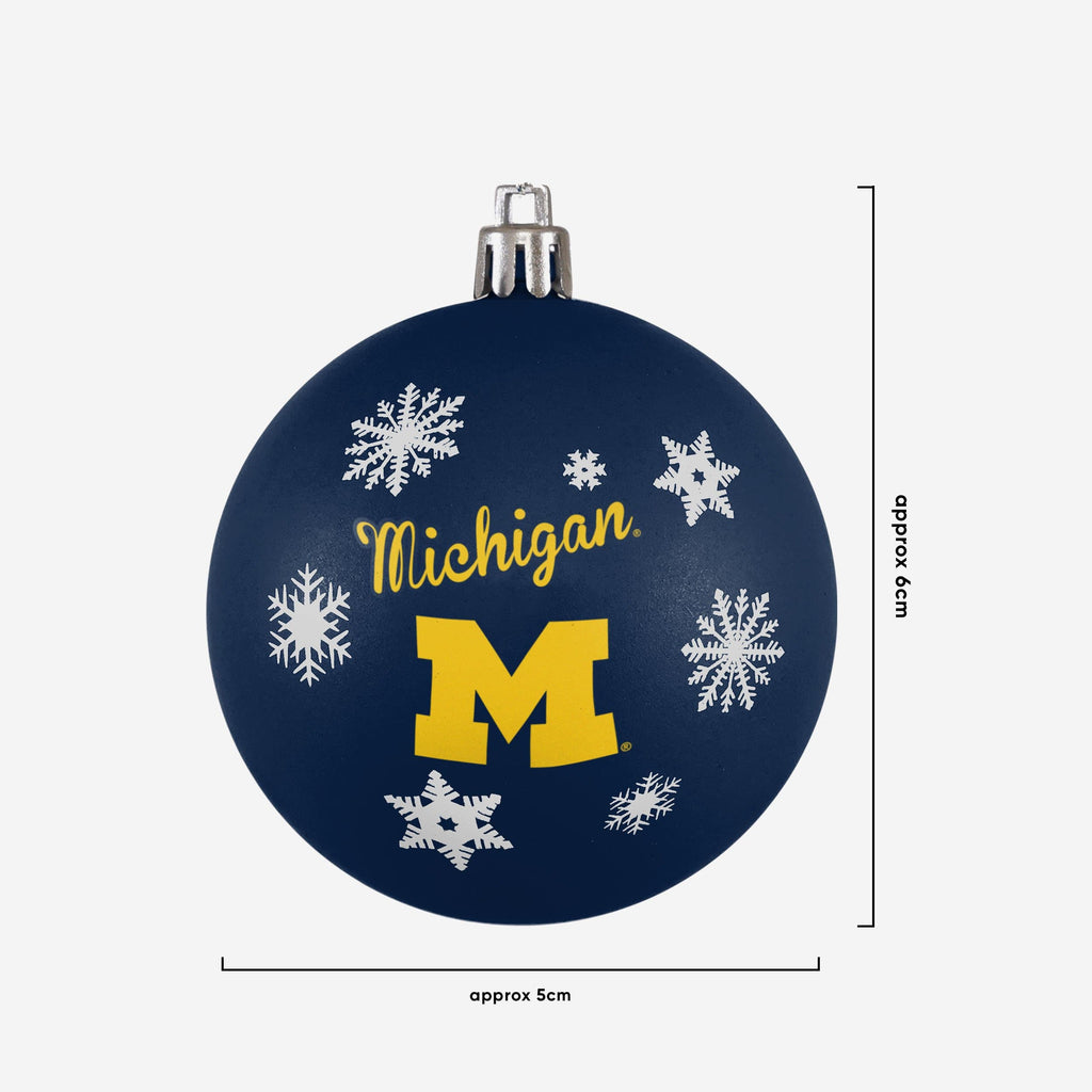 FOCO Michigan Wolverines Shatterproof Ball Ornament Set 4
