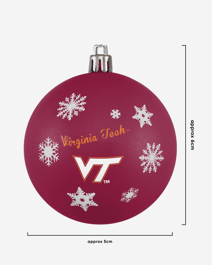 Virginia Tech Hokies 5 Pack Shatterproof Ball Ornament Set FOCO - FOCO.com