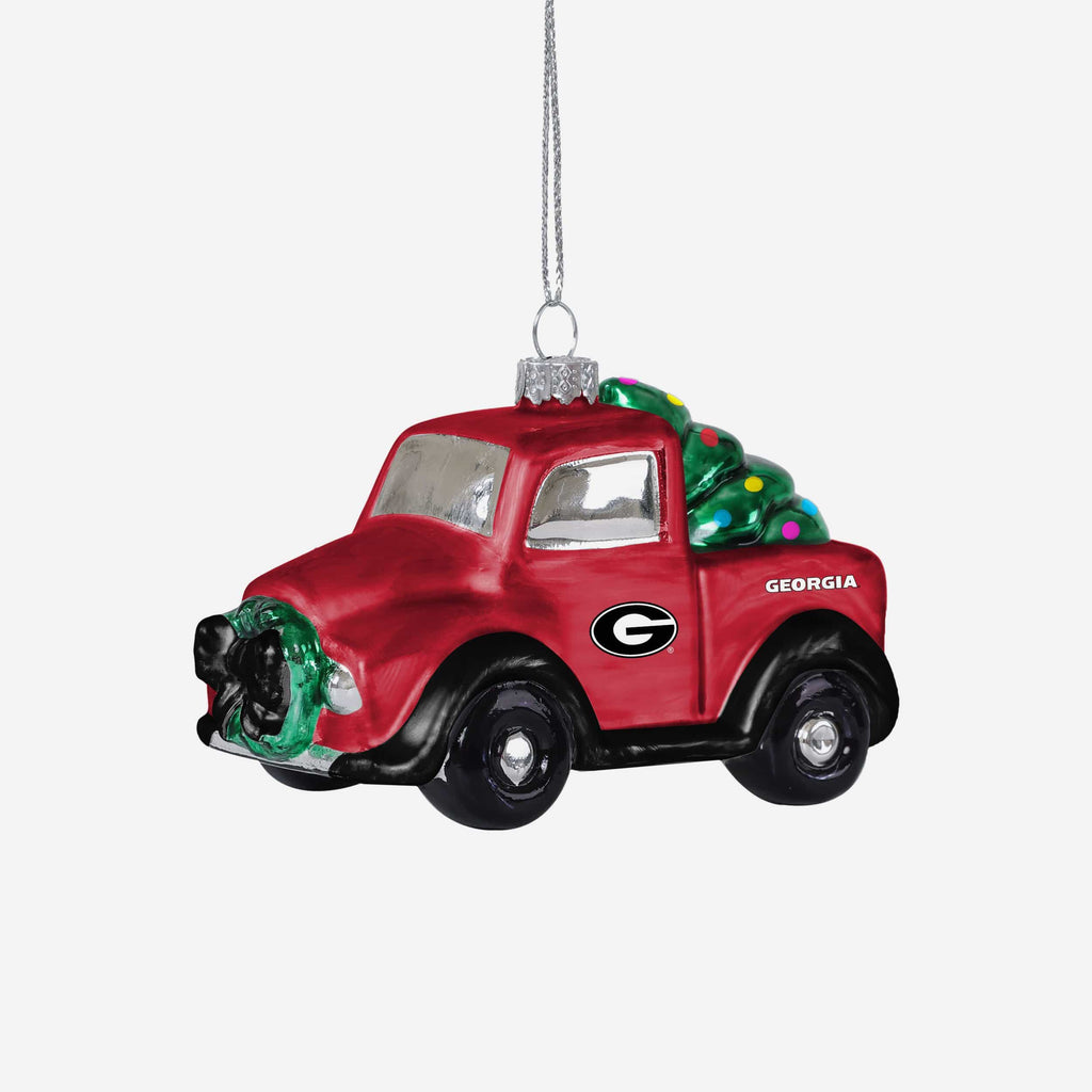 Georgia Bulldogs Blown Glass Truck Ornament - Image 3