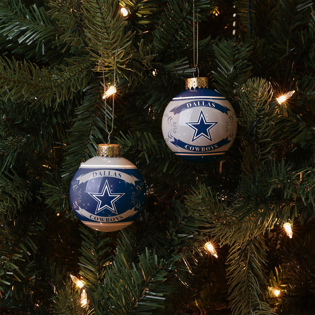 Dallas Cowboys 2 Pack Ball Ornament Set FOCO