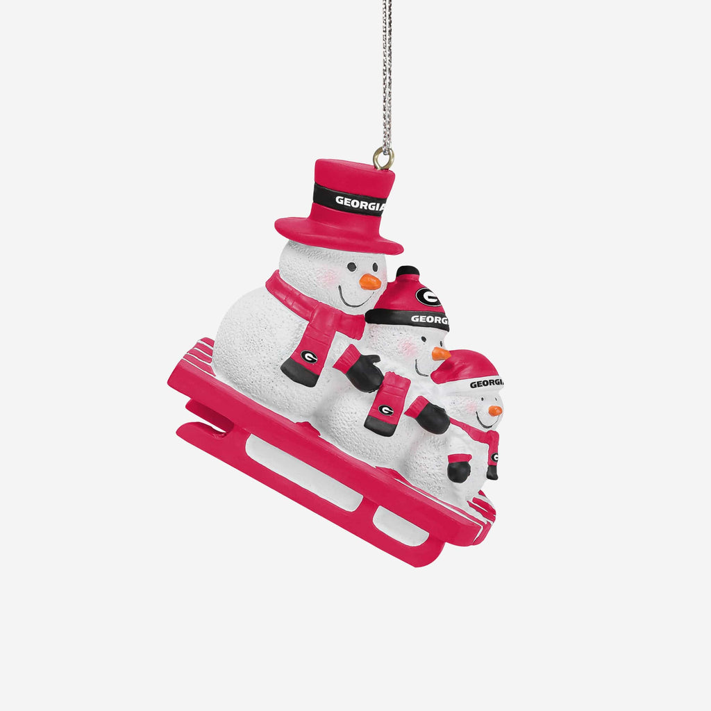 Georgia Bulldogs Sledding Snowmen Ornament - Image 3