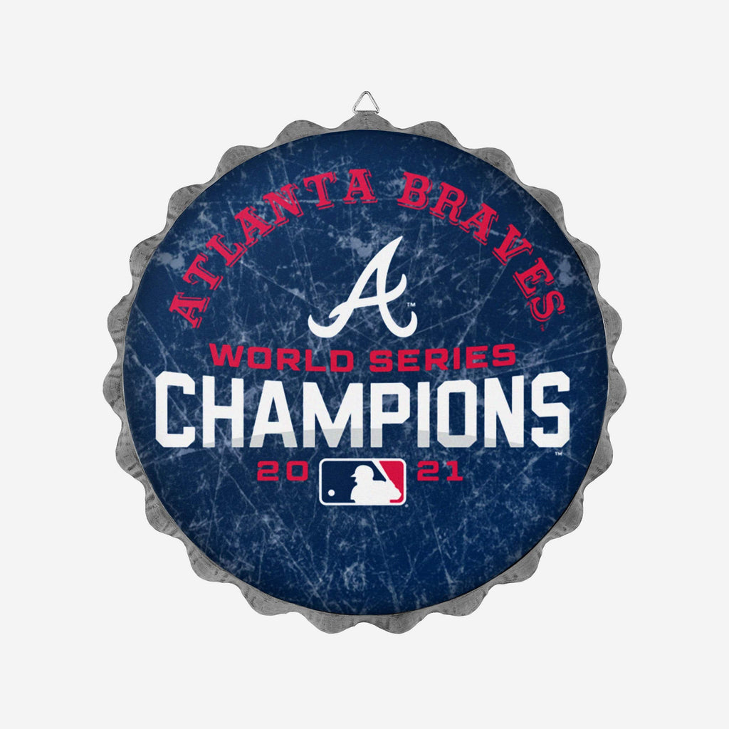 Atlanta Braves 2021 World Series Champions Metal Distressed Bottle Cap Wall Sign FOCO - FOCO.com