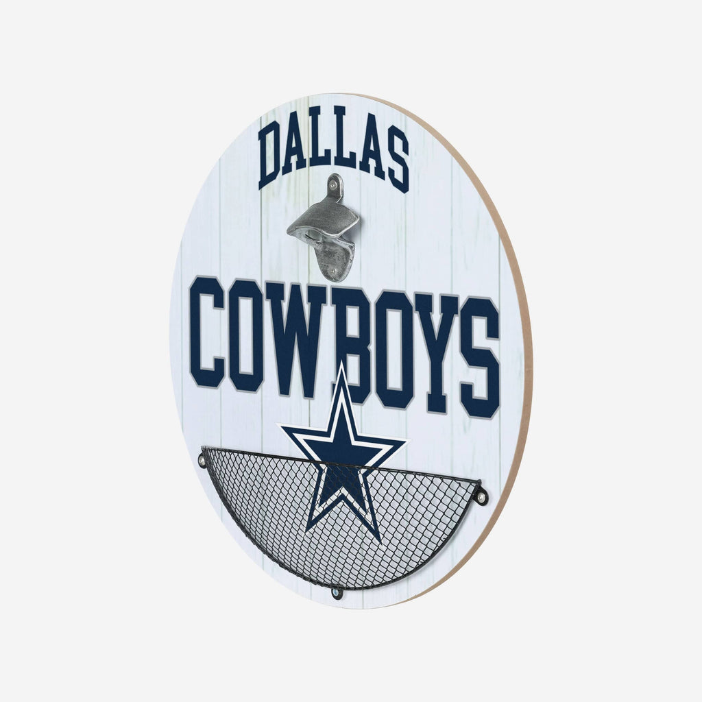 Dallas Cowboys Bottle Opener Cap Catcher Wall Sign FOCO