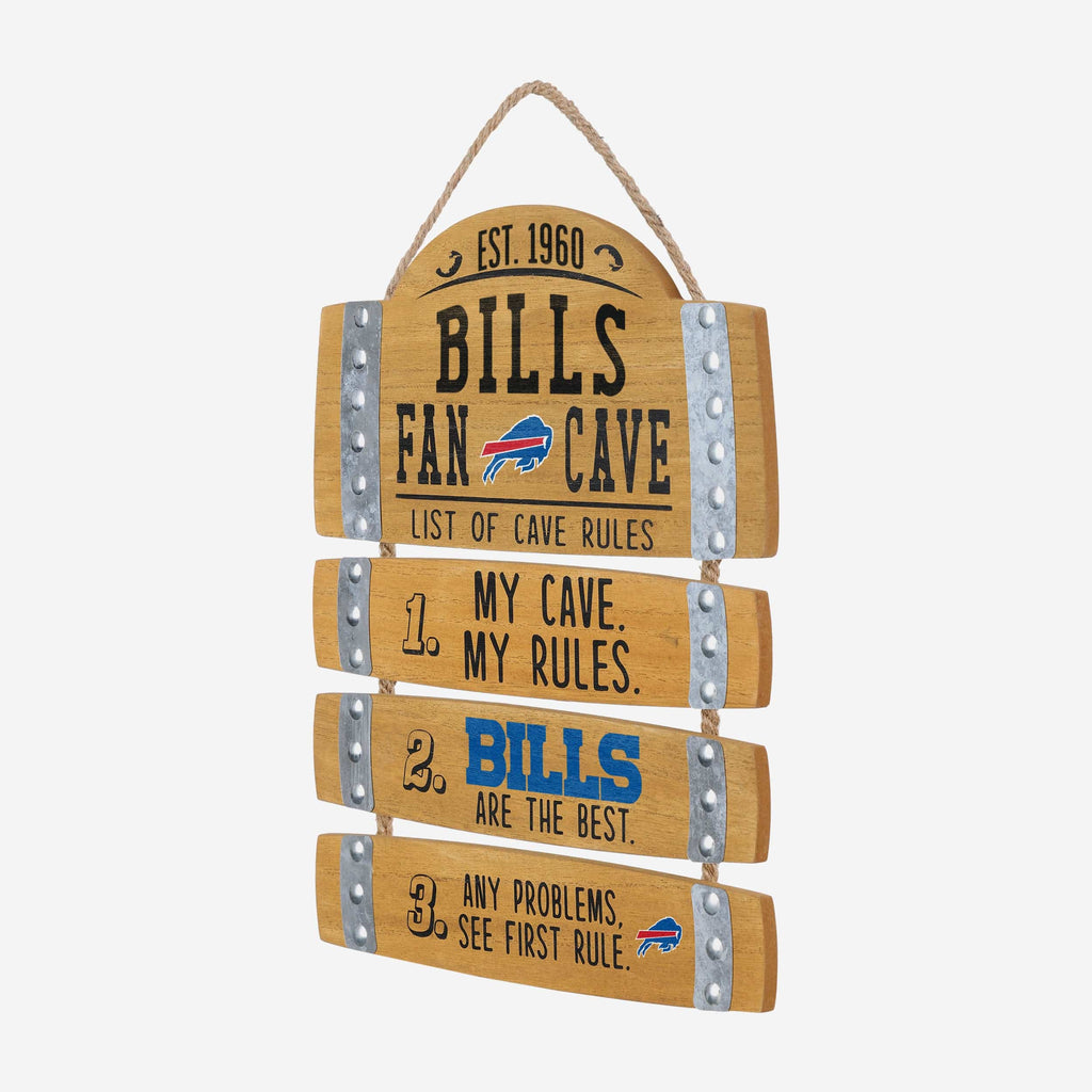 FOCO Buffalo Bills Barrel Slat Mancave Sign 3