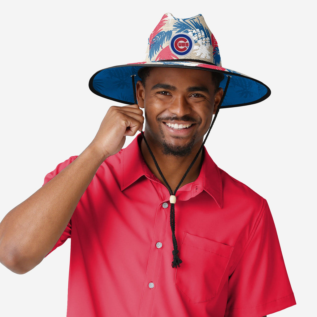 FOCO Chicago Cubs Floral Printed Straw Hat Unisex 3