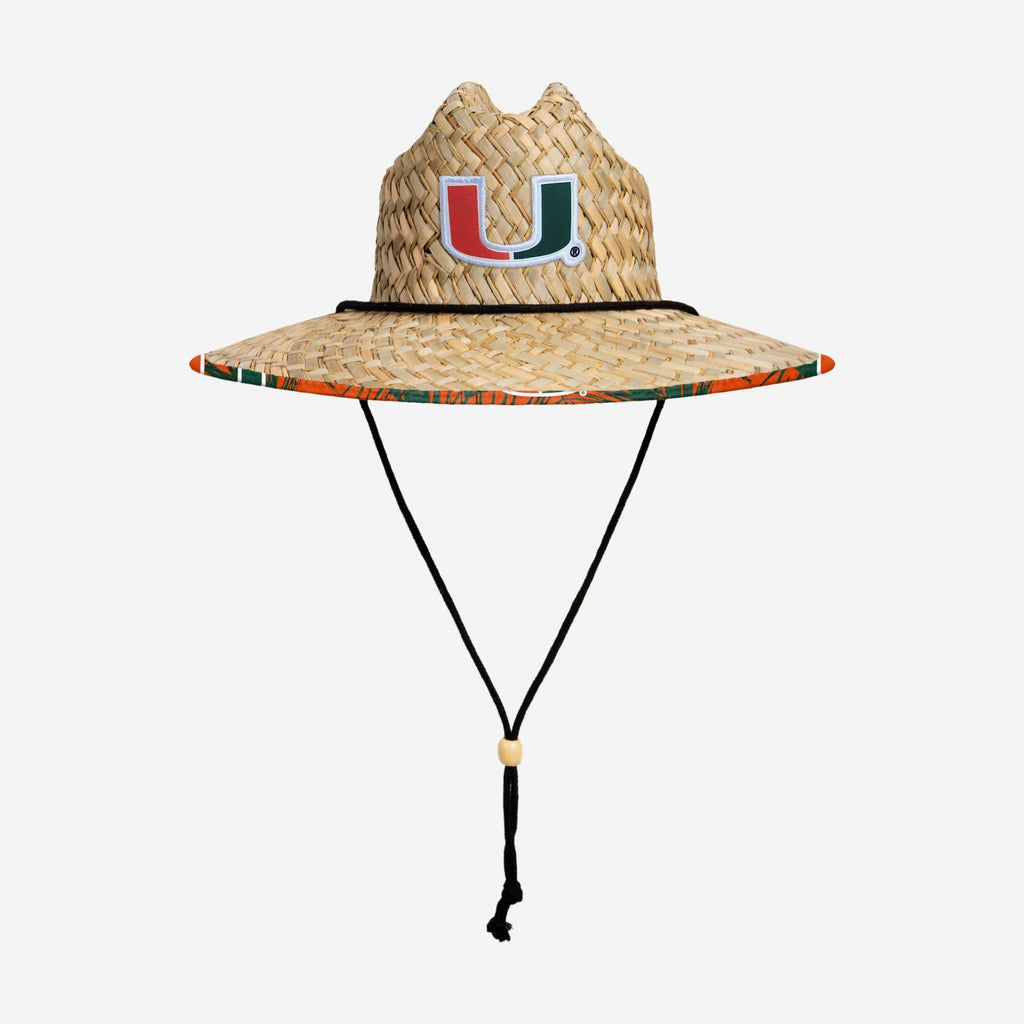 Miami Hurricanes Floral Straw Hat