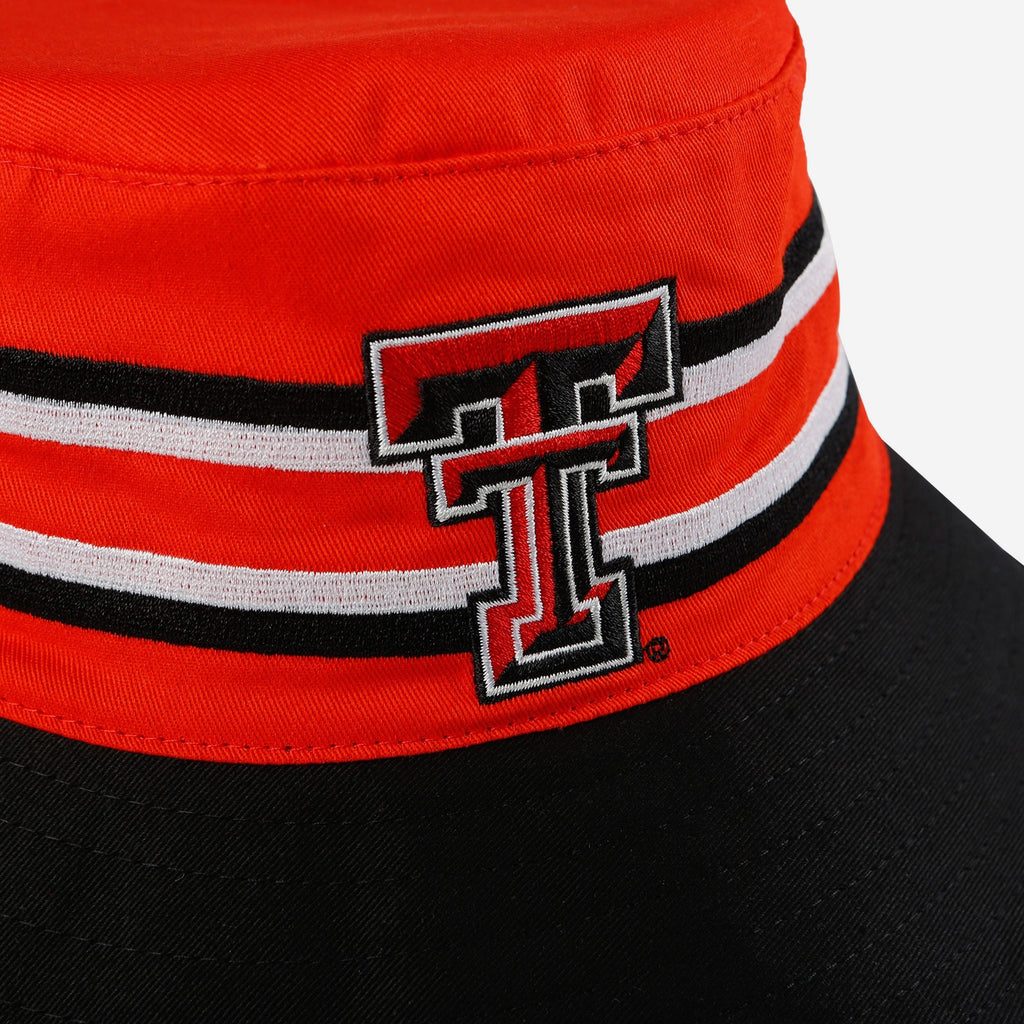 FOCO Texas Tech Red Raiders Team Stripe Bucket Hat Unisex 4