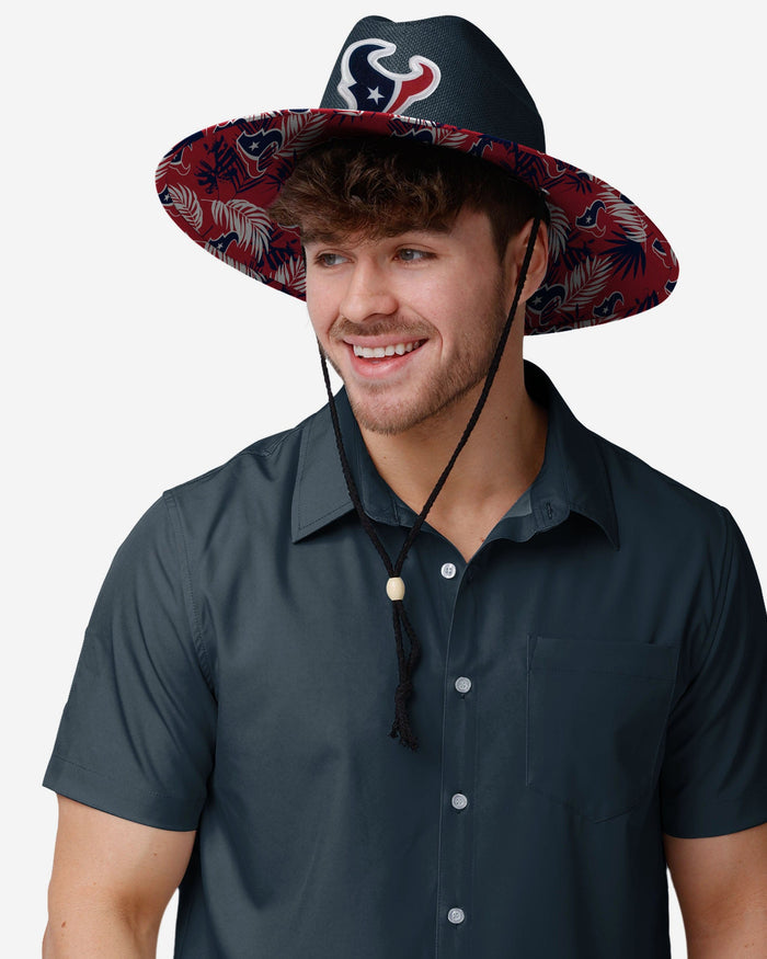 Houston Texans Team Color Straw Hat FOCO - FOCO.com