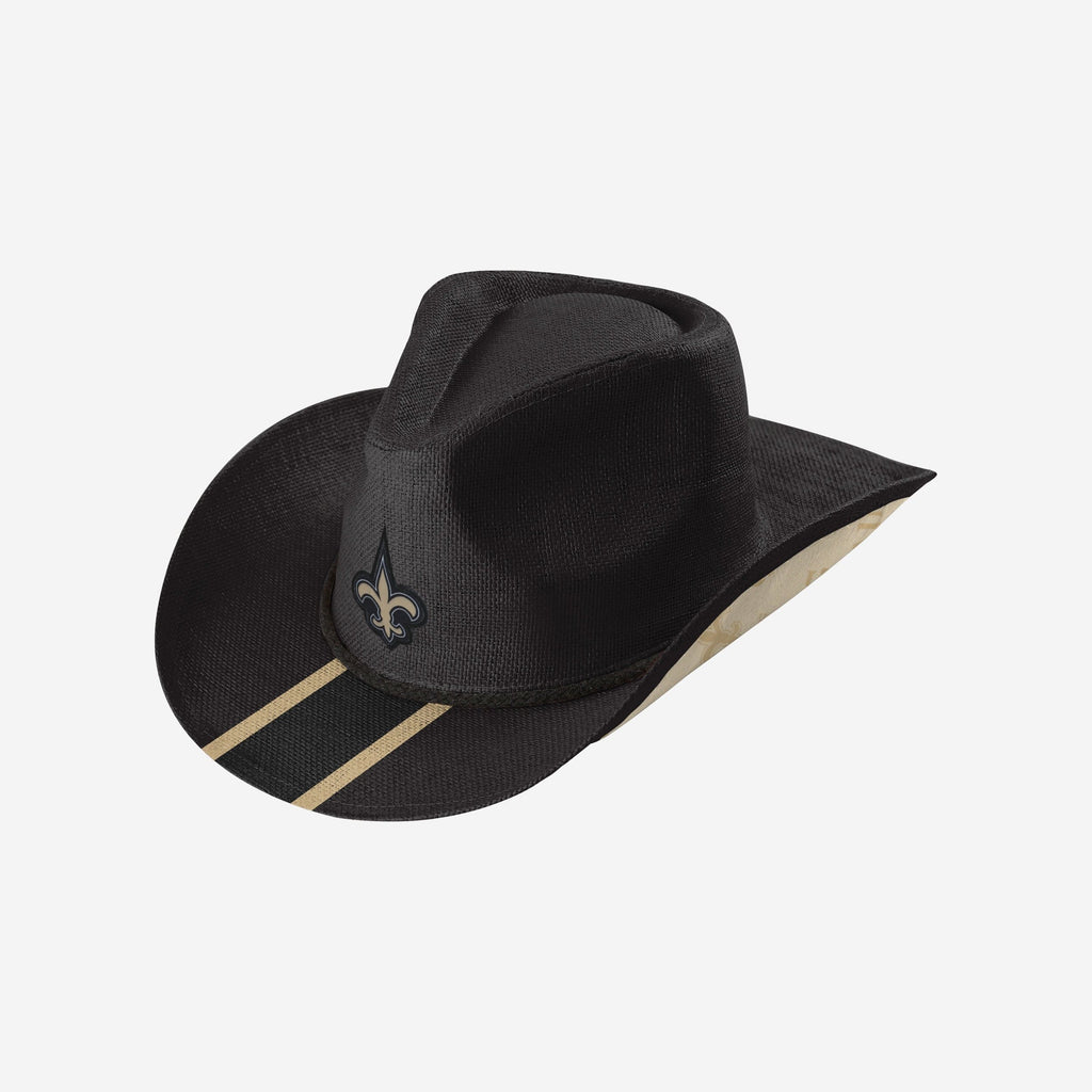 New Orleans Saints Team Stripe Cowboy Hat FOCO new-orleans-saints-team-stripe-cowboy-hat-foco