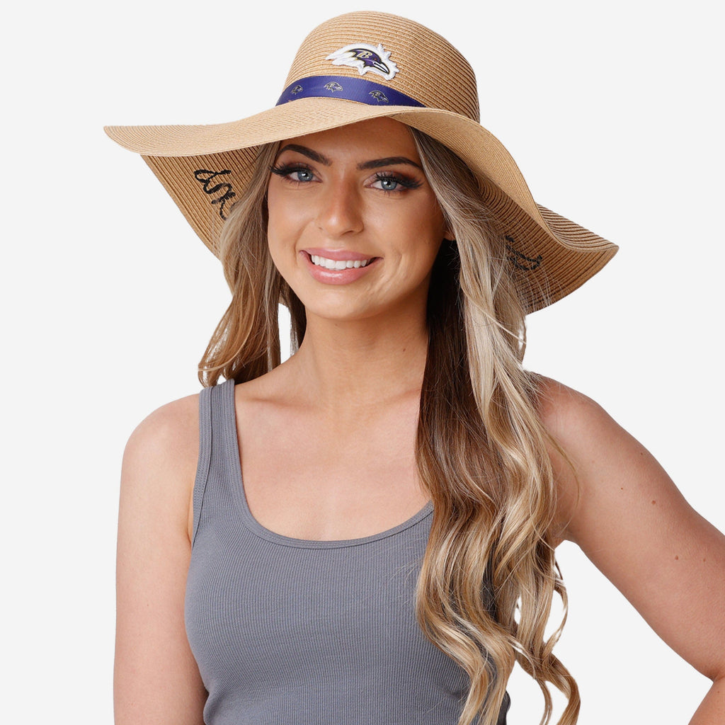 FOCO Baltimore Ravens Wordmark Beach Straw Hat Women 4