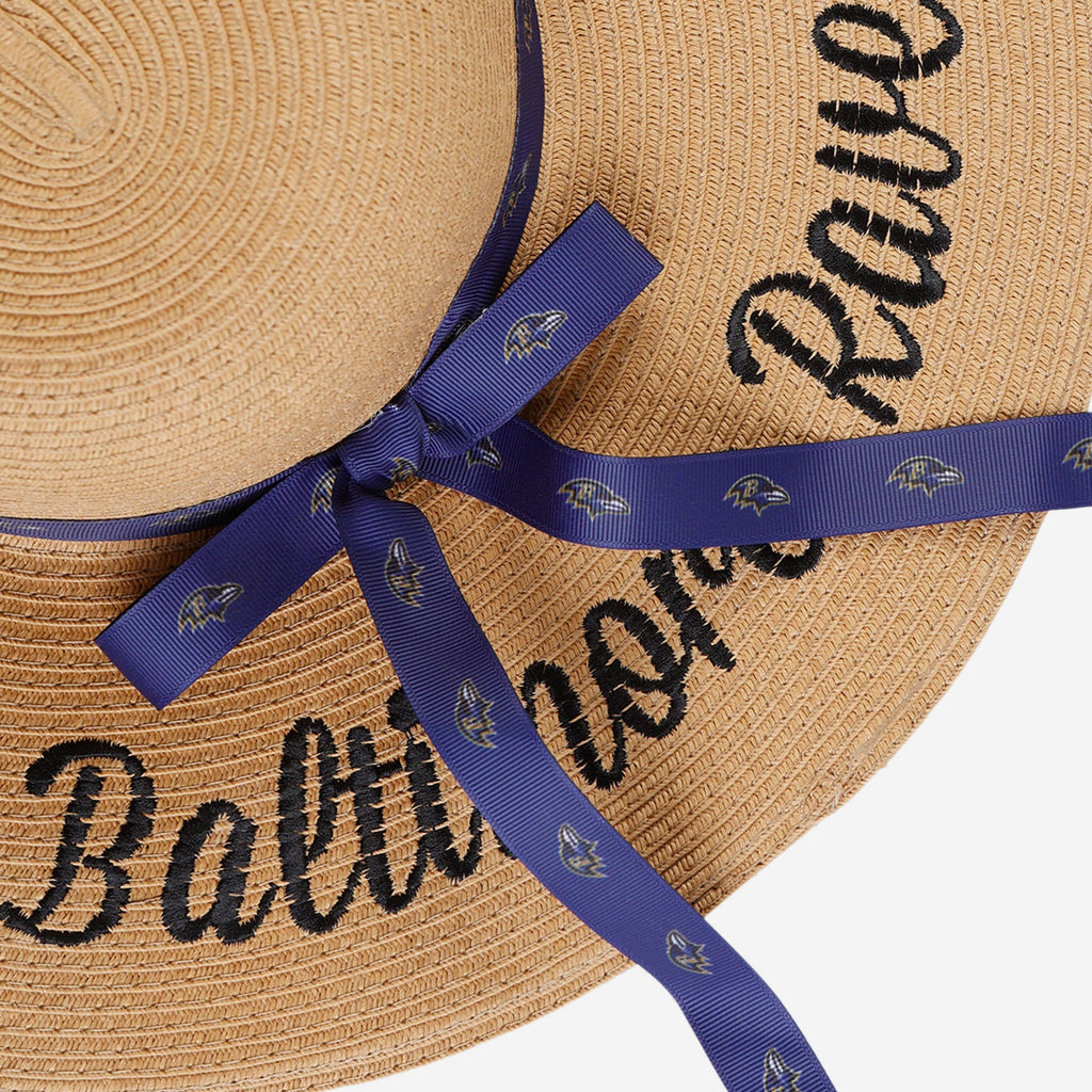 FOCO Baltimore Ravens Wordmark Beach Straw Hat Women 3