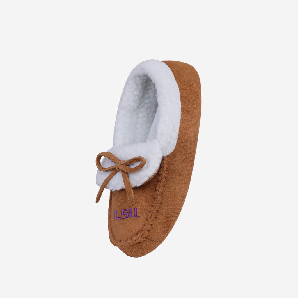 FOCO LSU Tigers Youth Moccasin Slipper Tan S Unisex 3