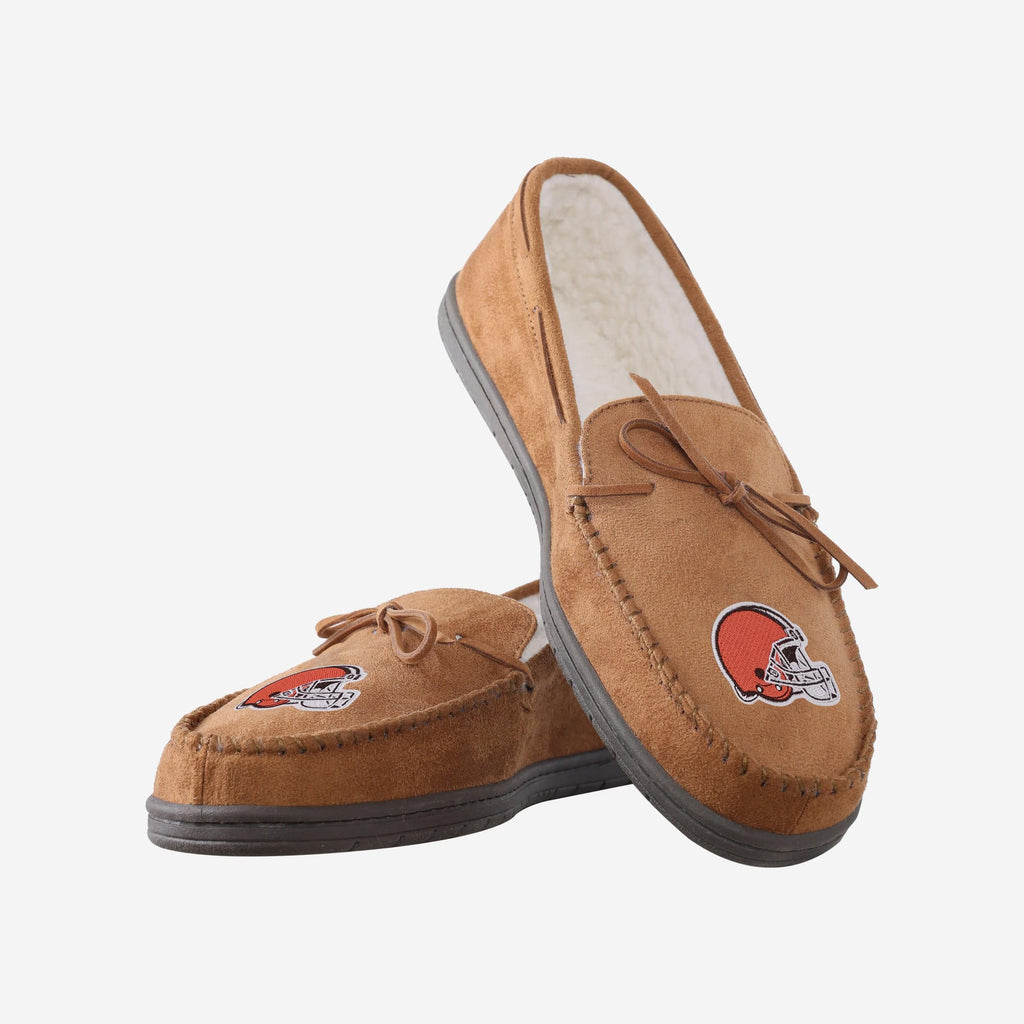 FOCO Cleveland Browns Moccasin Slipper Brown S 4