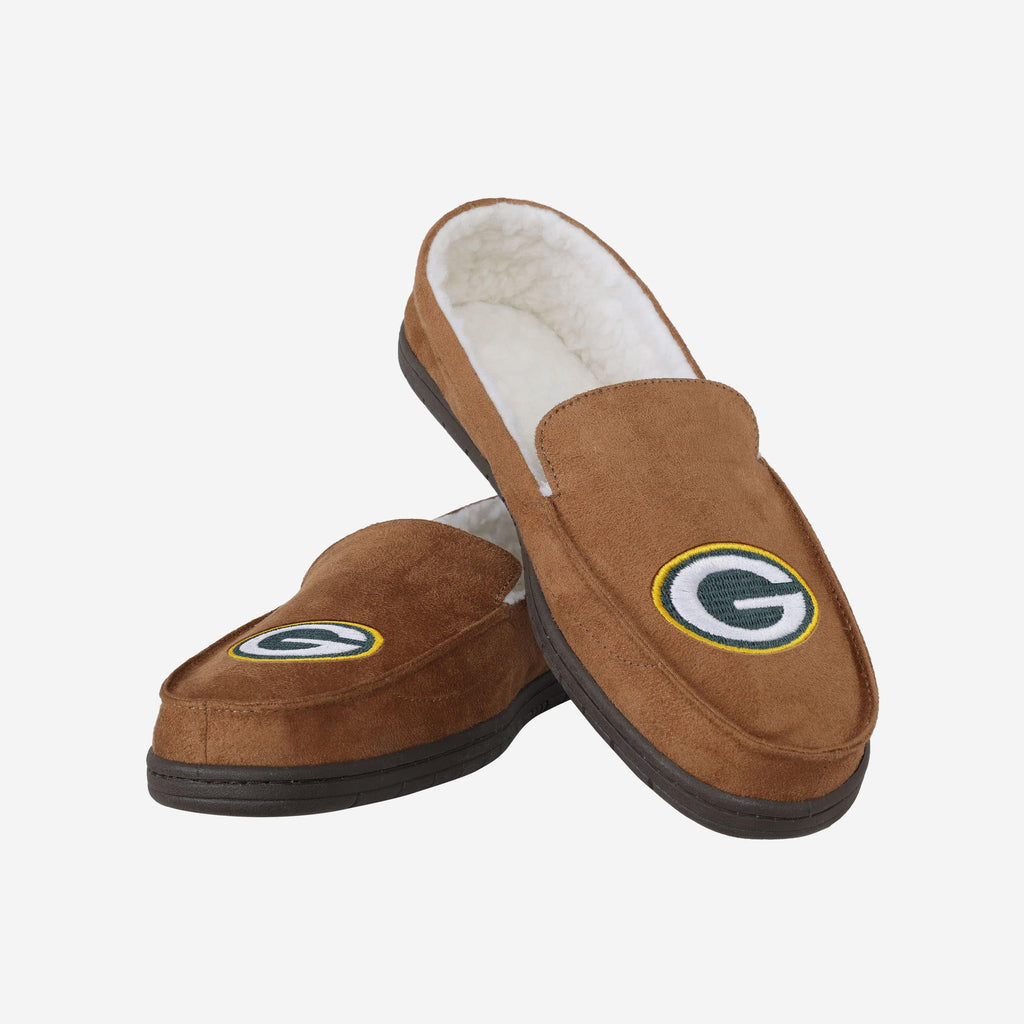 FOCO Green Bay Packers Moccasin Slipper Beige L 4