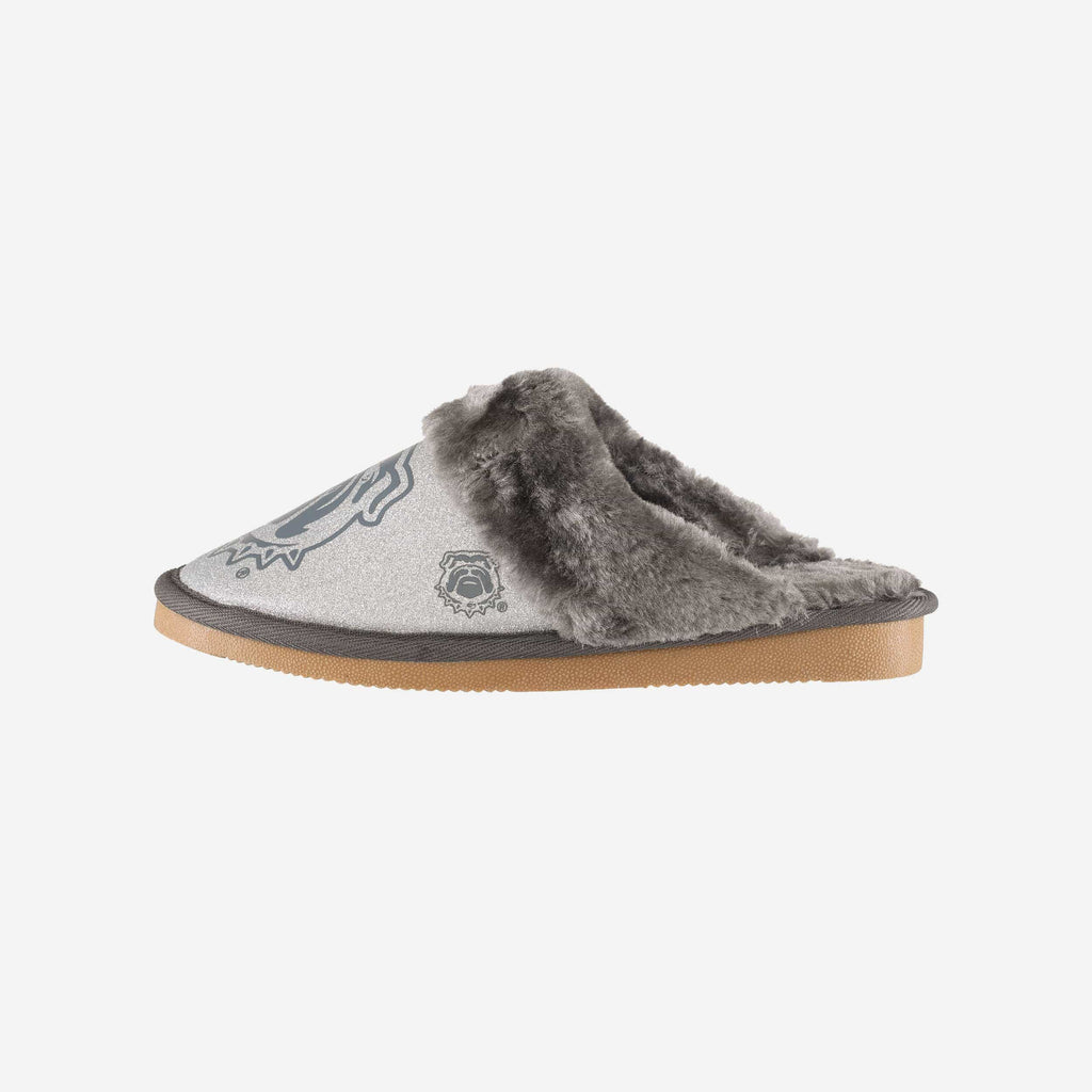 FOCO Glitter Open Back Fur Moccasin Slipper Pink L 2
