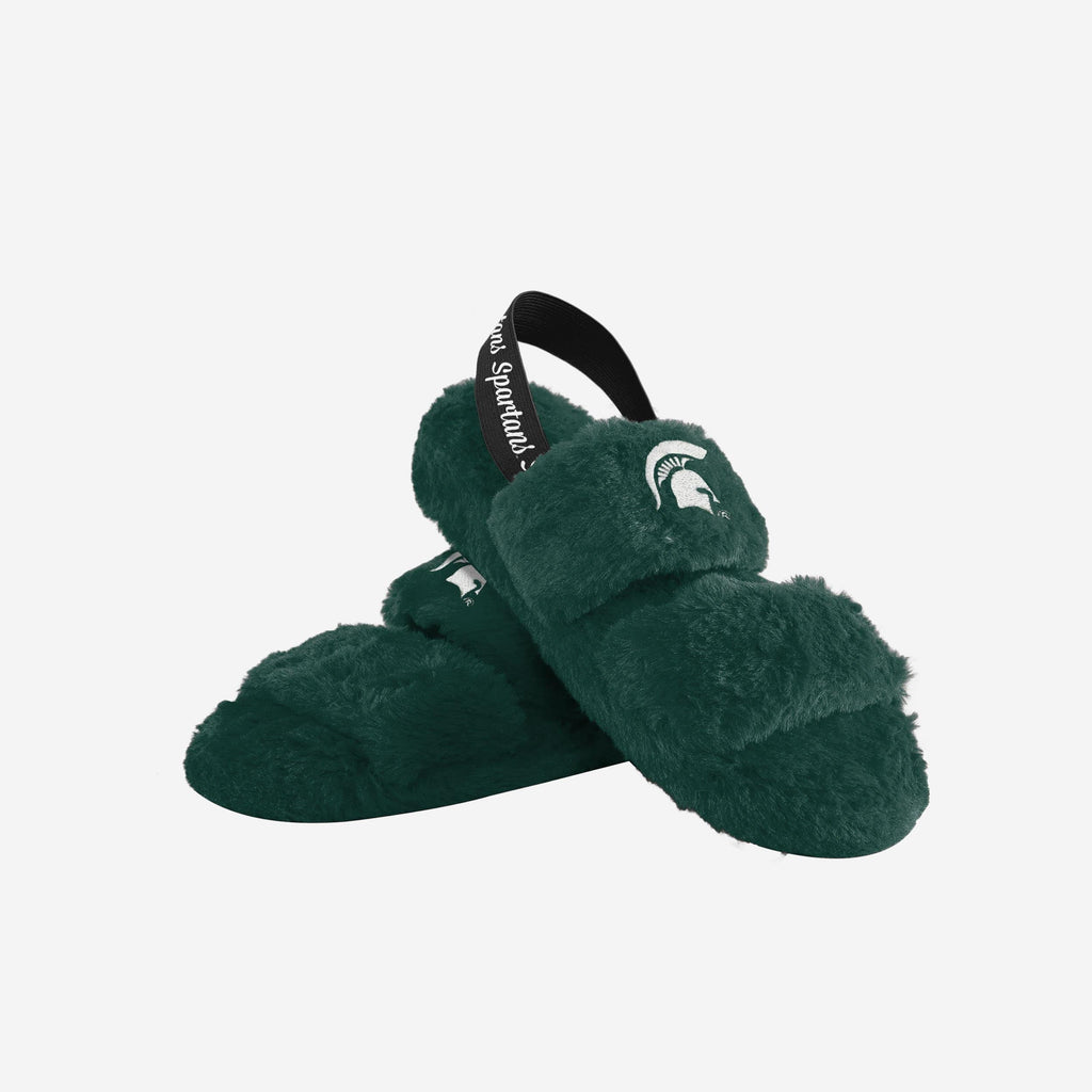 FOCO Michigan State Spartans Heel Strap Wordmark Fur Slide S Women 4
