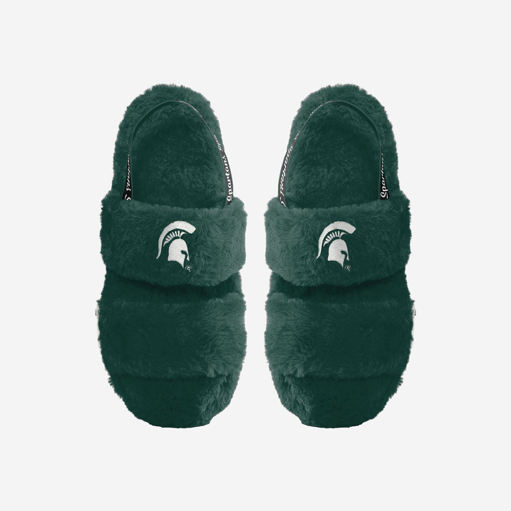 FOCO Michigan State Spartans Heel Strap Wordmark Fur Slide S Women 2