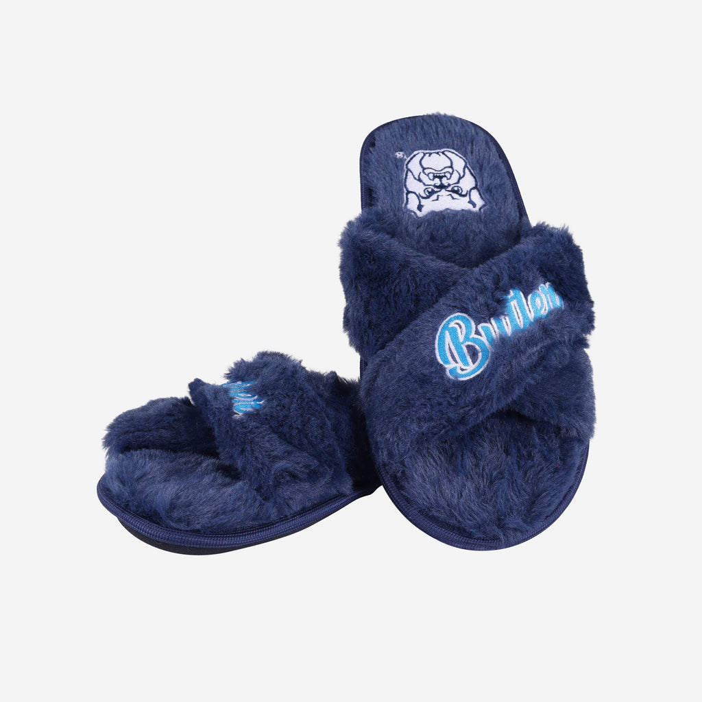FOCO Butler Bulldogs Script Wordmark Fur Cross Slide XL Women 4