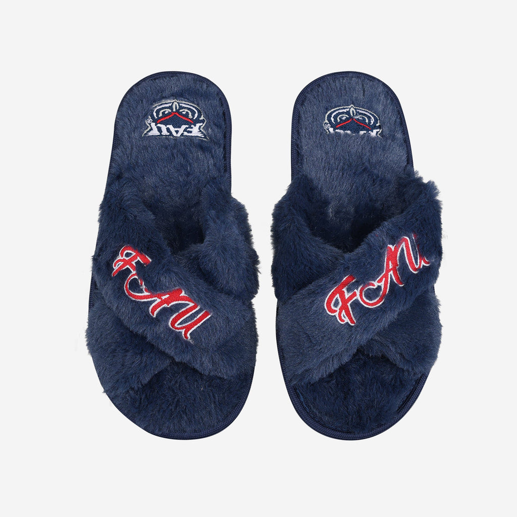 FOCO Florida Atlantic Owls Script Wordmark Fur Cross Slide XL Women 2