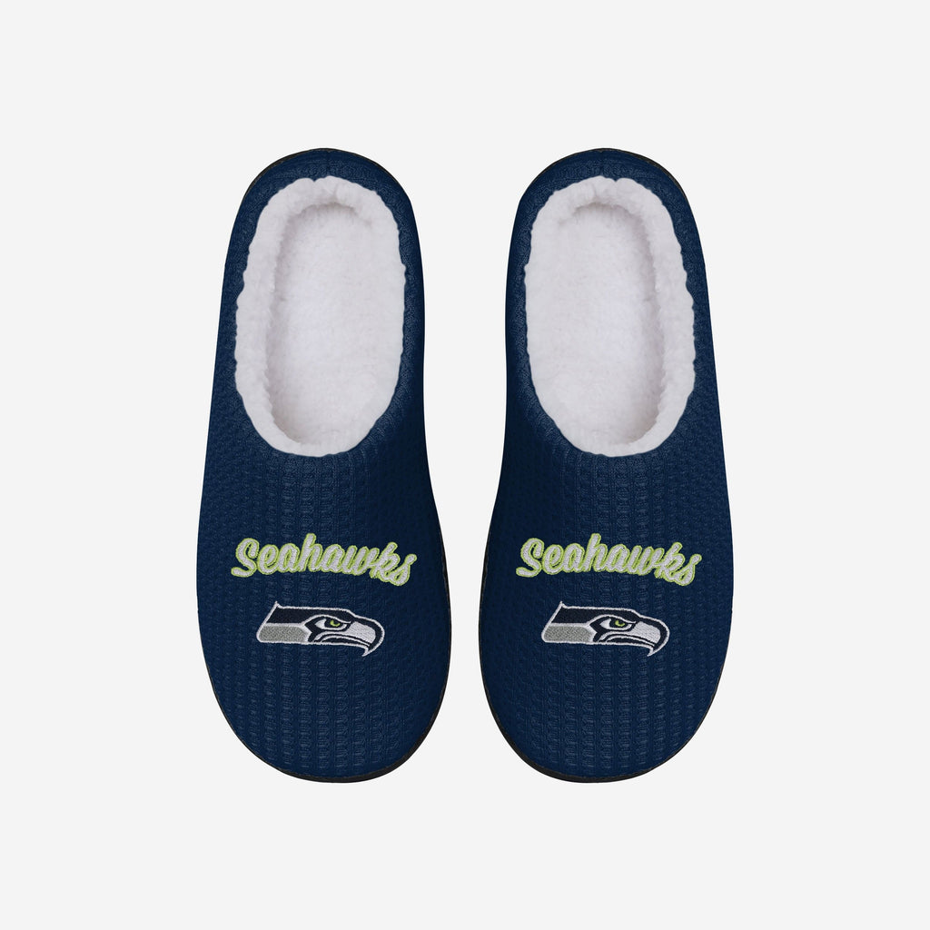 FOO Sherpa Lined Memory Foam Slipper Blue XL 3