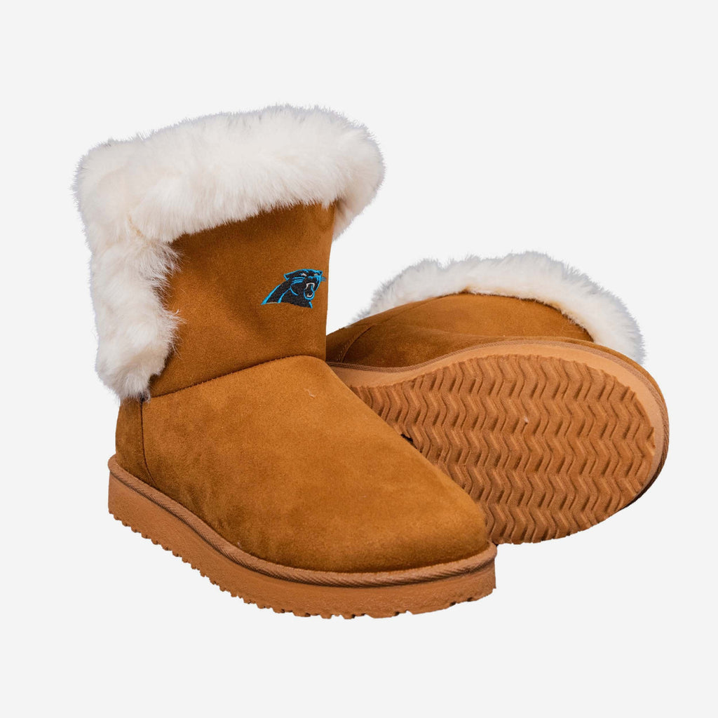FOCO Carolina Panthers Fur Boot White 8 4