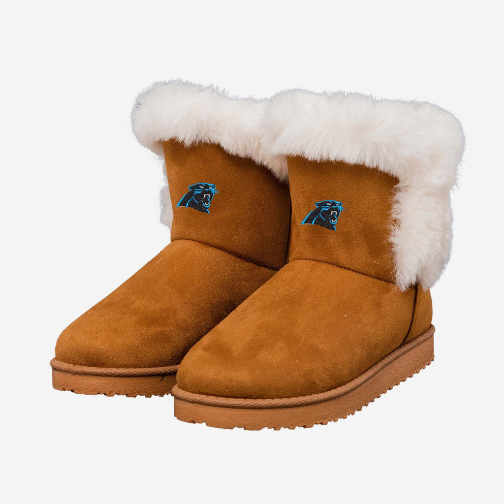 FOCO Carolina Panthers Fur Boot White 8 3