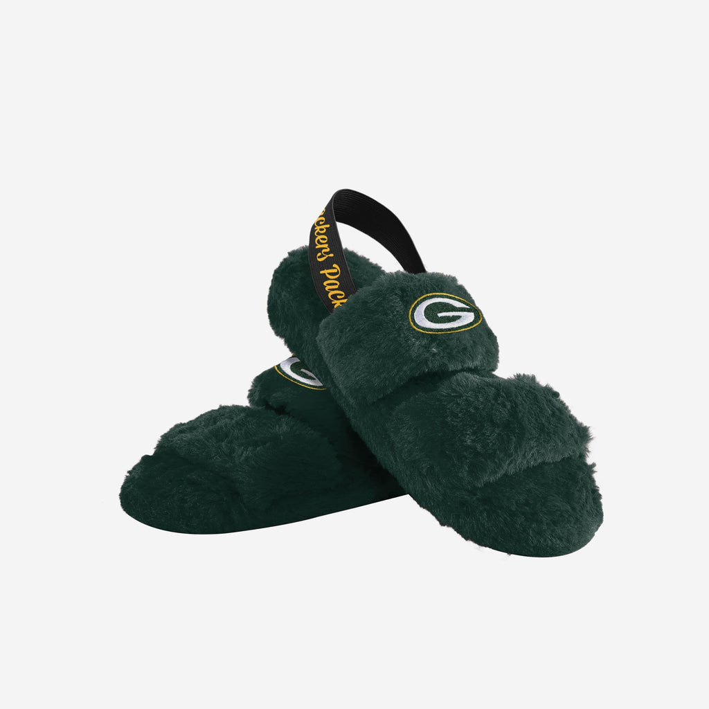 FOCO Heel Strap Wordmark Fur Slide Green M 4