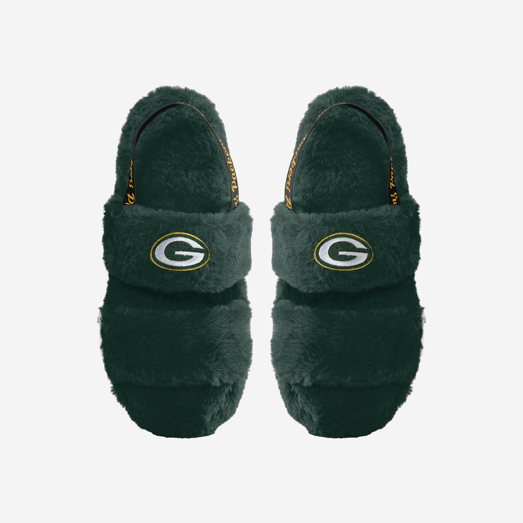 FOCO Heel Strap Wordmark Fur Slide Green M 2