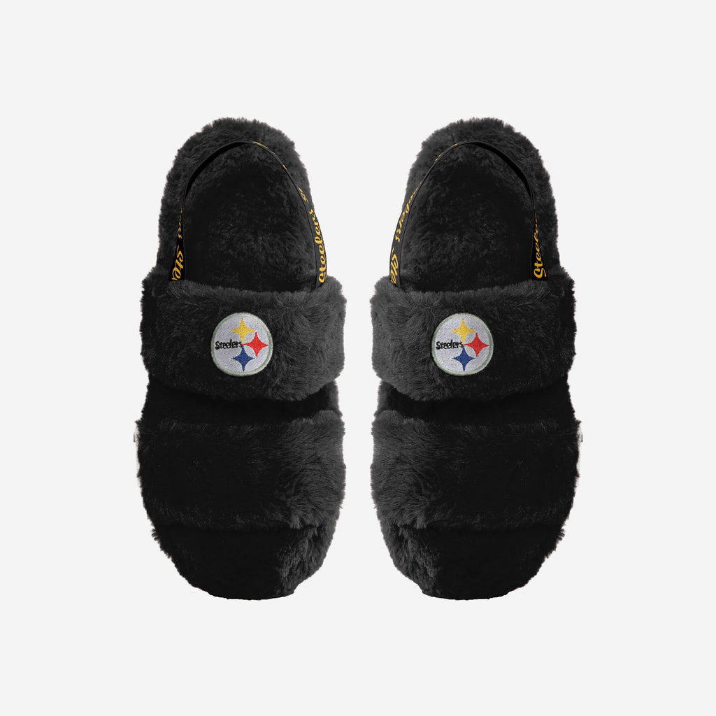 FOCO Heel Strap Wordmark Fur Slide Black S Women 2