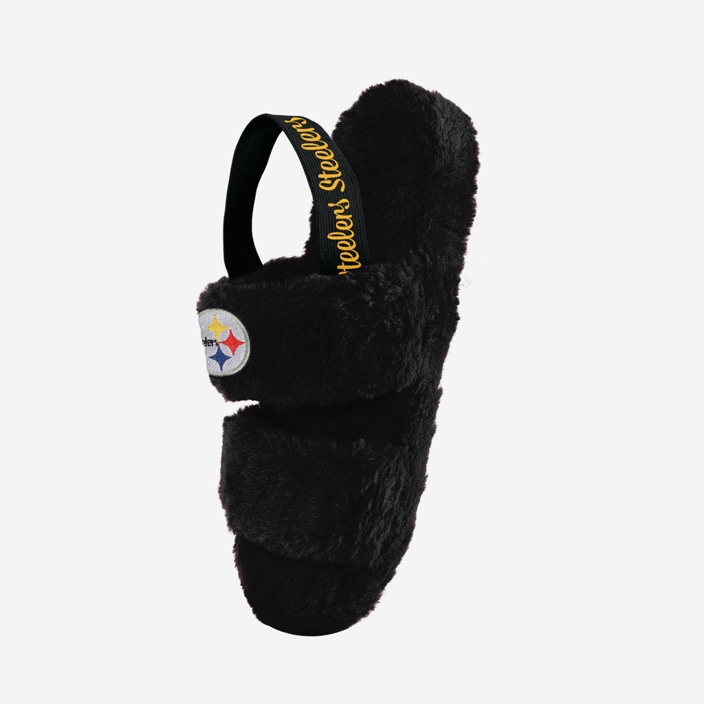 FOCO Heel Strap Wordmark Fur Slide Black S Women 3