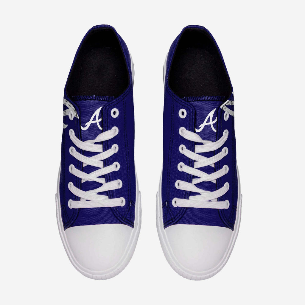 FOCO Atlanta Braves Low Top Canvas Shoe Black 10 3
