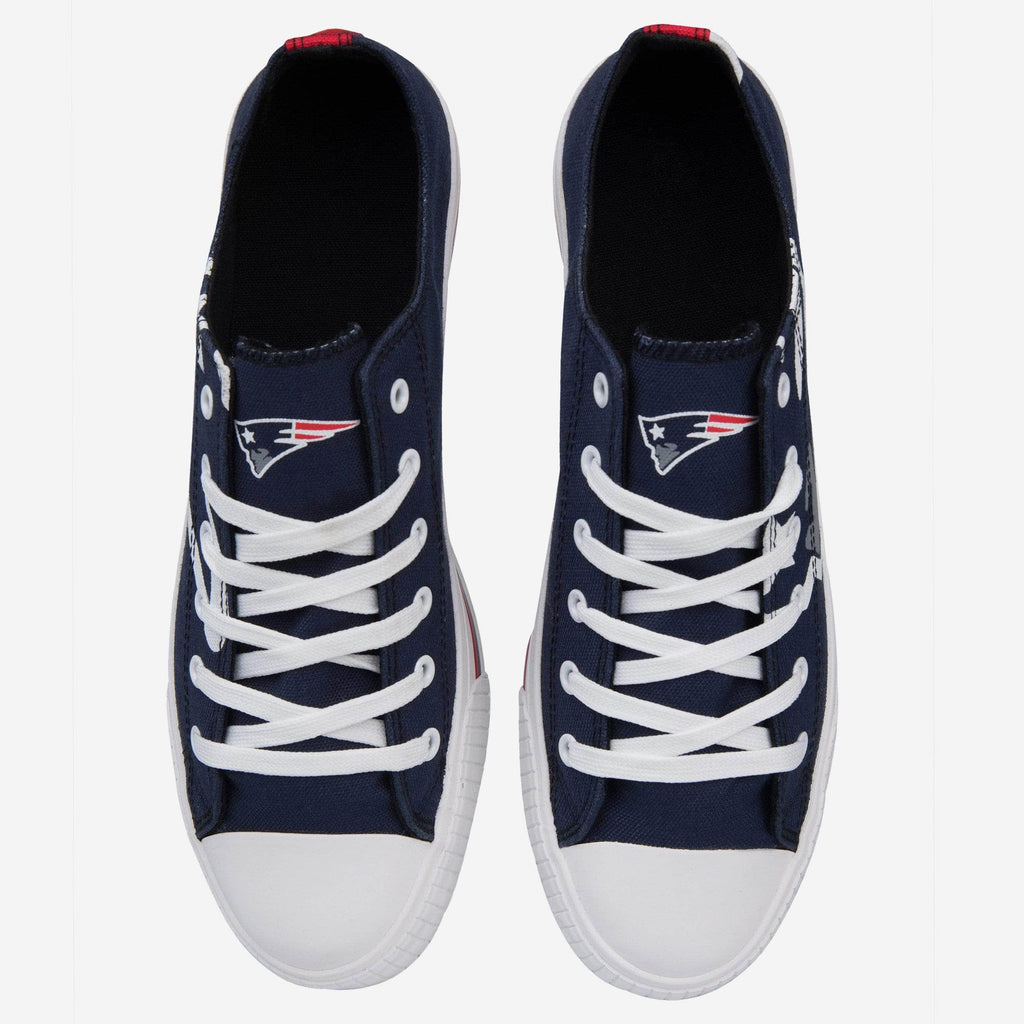FOCO New England Patriots Low Top Canvas Shoe Black 10 3