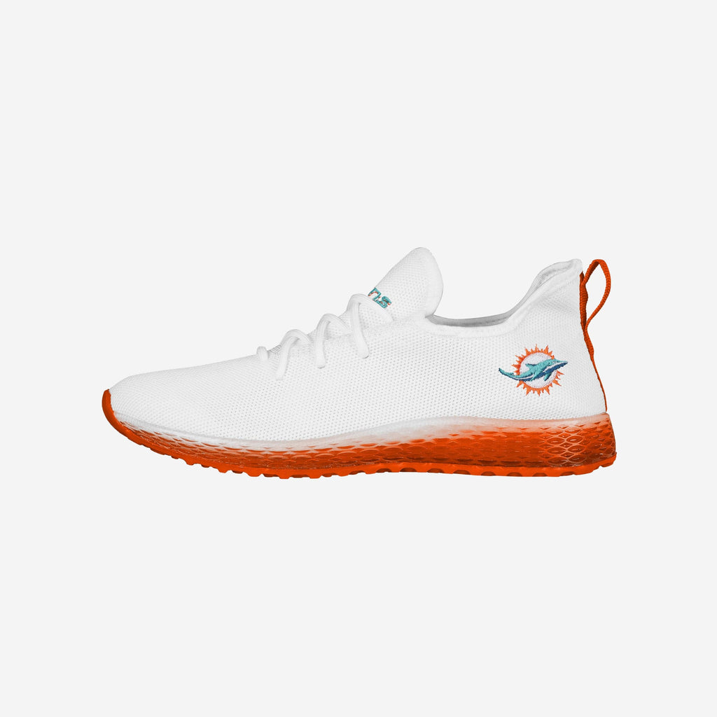 Miami Dolphins Gradient Midsole White Sneakers FOCO