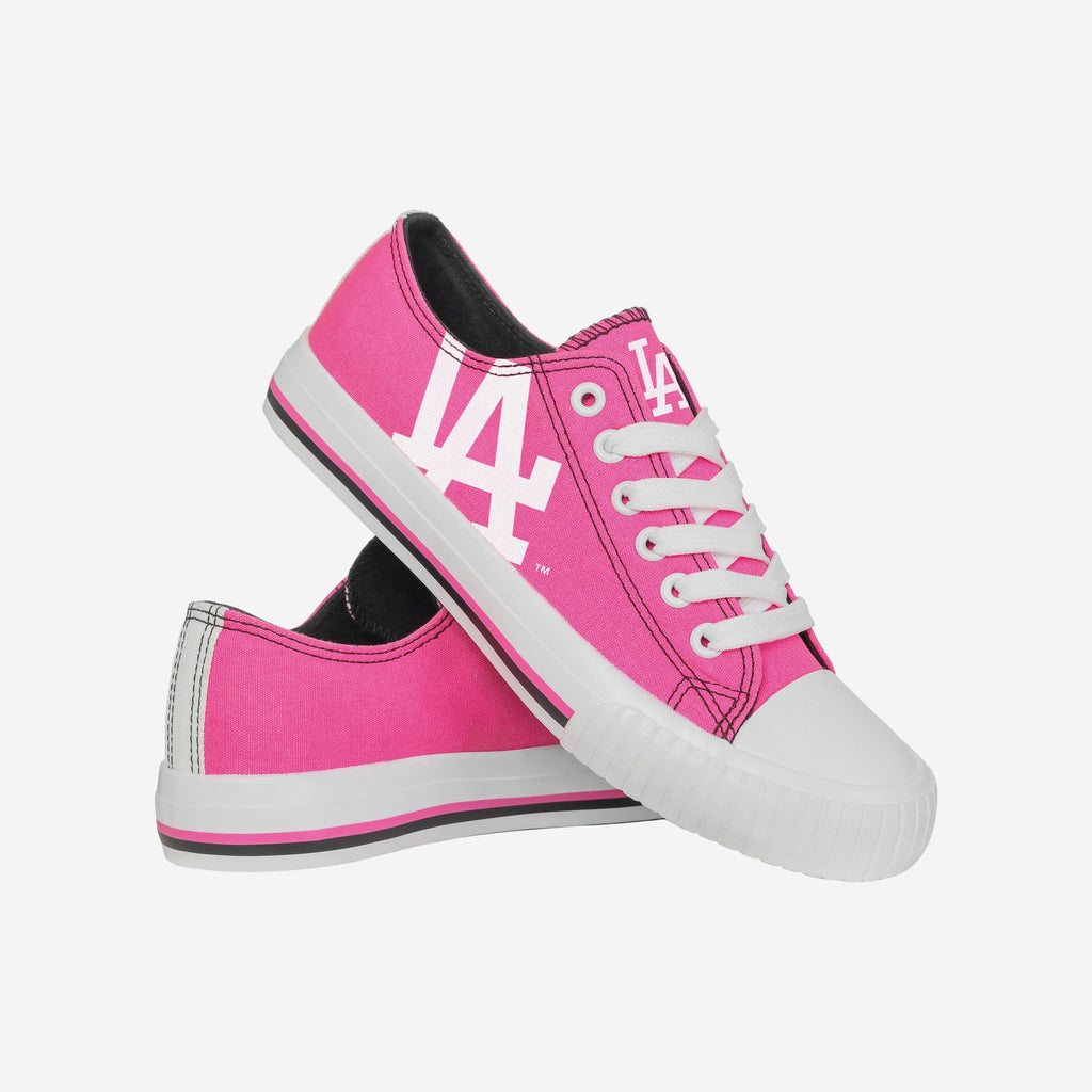FOCO Los Angeles Dodgers Highlights Low Top Canvas Shoe Pink L 4