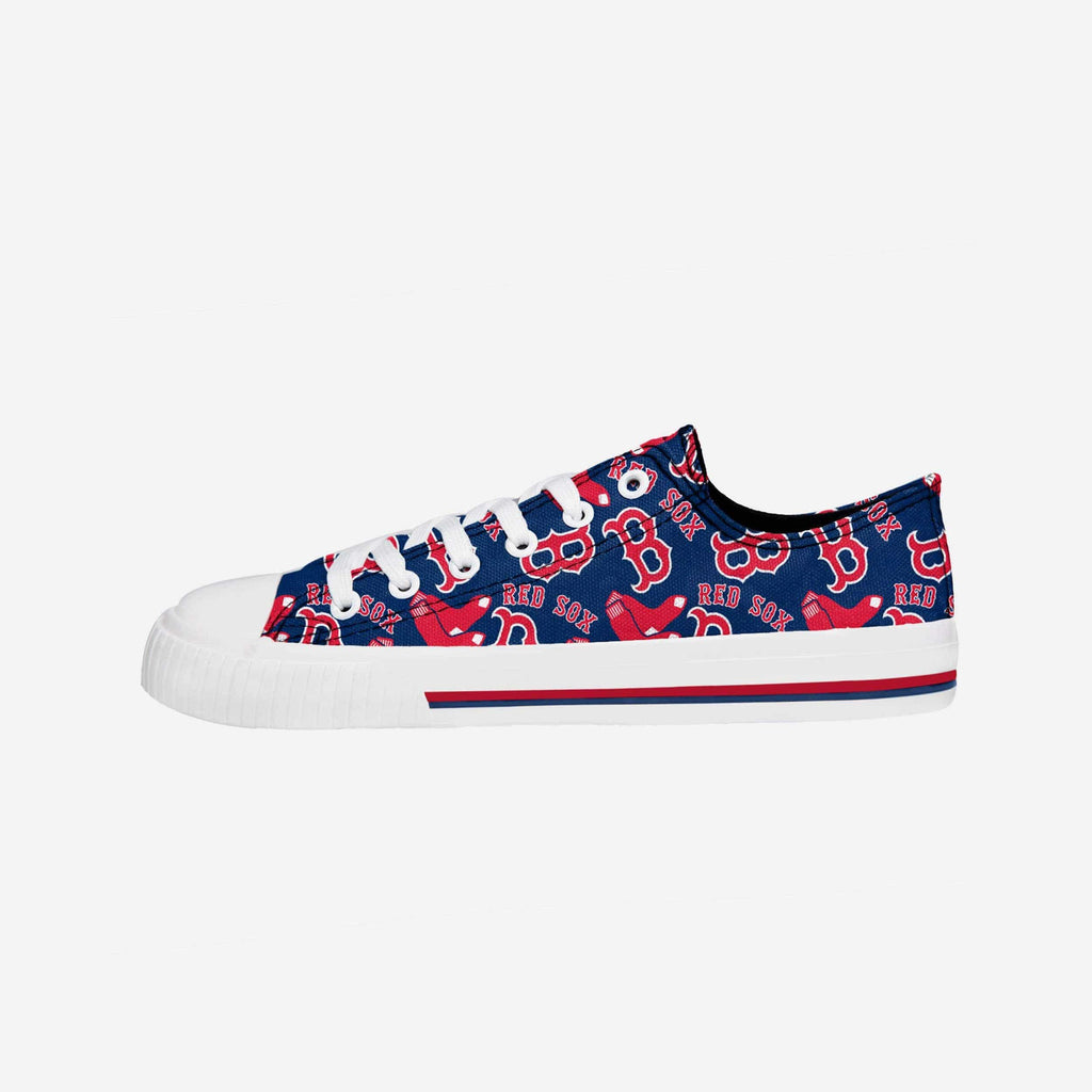 FOCO Boston Red Sox Repeat Print Canvas Shoe White Size L 2