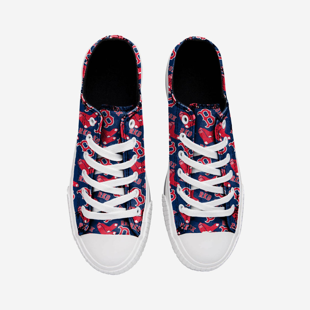 FOCO Boston Red Sox Repeat Print Canvas Shoe White Size L 3